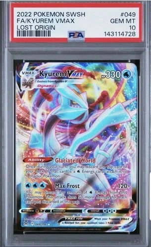Pokémon TCG Kyurem VMAX 049/196 Lost Origin Holo Ultra Rare 2022 PSA 10 Graded