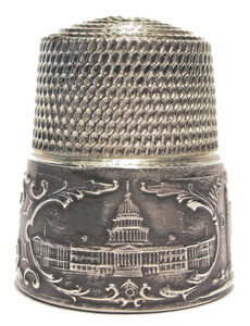 Mint Simons Bros. Sterling Silver WASHINGTON D.C. Thimble with Three Views