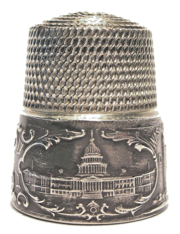 Mint Simons Bros. Sterling Silver WASHINGTON D.C. Thimble with Three Views