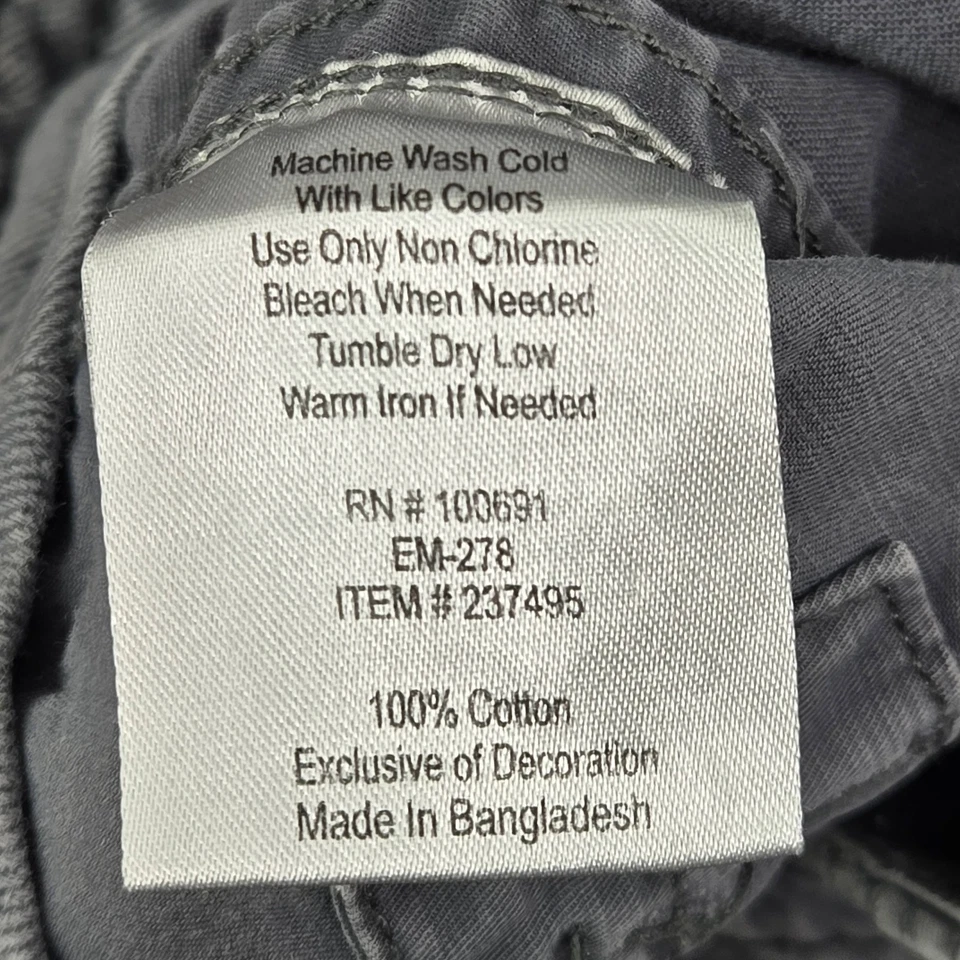 VINTAGE Hurley Int Men Shorts 36 Gray Cargo Button 9" Inseam Outdoor Y2K - Image 4 of 4