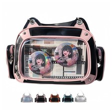 Cat Ita Bag Pins Display Backpack for Girls Single Shoulder Bag Purse with In...