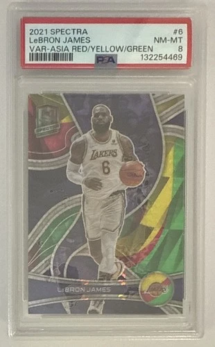 2021 Panini Spectra ASIA RED/YELLOW/GREEN/75  / Lebron James / PSA 8 NM-MT /75