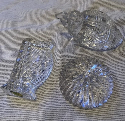 WATERFORD CRYSTAL Lot Of *3* Paperweights. Harp/Seashell/Dome. Large, Heavy, VTG