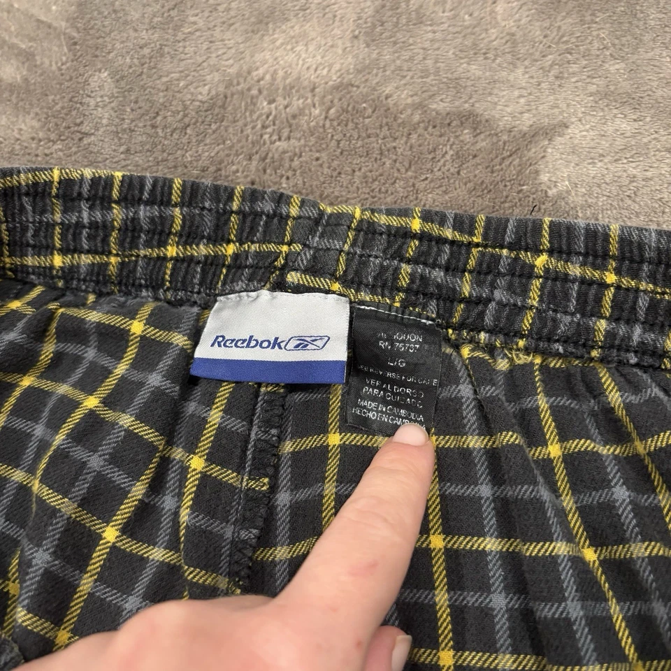 Reebok Pittsburgh Steelers Pantalones de Salón a Cuadros L Cintura Elástica Pijama Fútbol Foto 4 de 4