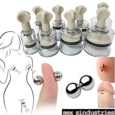 Vacuum Breast Pump Enlarge Multi-Sizes Metal Magnetic Nipple Clamp SM Women