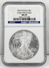 2010- $1 American Silver Eagle NGC MS69 1 oz .999 Coin Early Releases