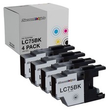4PK LC75BK for Brother LC75 BLACK Ink Cartridge MFC-J625DW MFC-J6910DW MFC-J430W