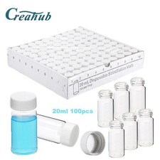 20ml Scintillation Vials 100pcs Transparent Borosilicate Glass Counting Vials