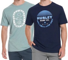 Hurley Men  s 2 Pack Classic Fit Graphic Tee, Blue/Dark Blue, XL