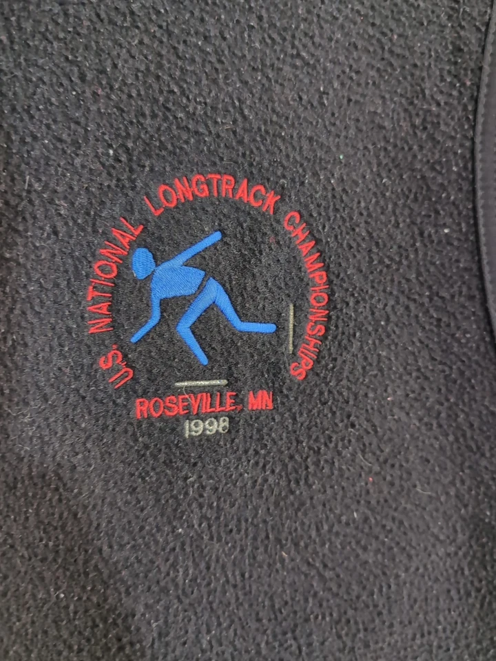 复古男式 L 1998 美国国家长道速滑锦标赛羊毛... — 第 4/4 张图片