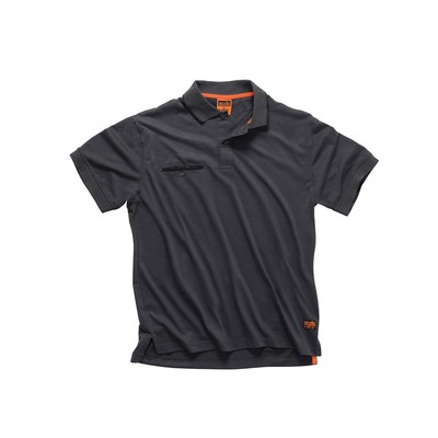 Scruffs POLO Top Work Shirt GRAPHITE Short Sleeve Mens Workwear M