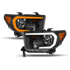 Topline For 07-13 Tundra Switchback Sequential LED Bar Projector Headlights Blk
