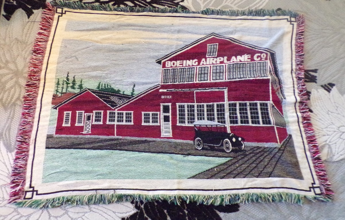 【希少】BOEING BLANKET Choice Boeing Airplane Co. Vintage Tapestry/Throw Blankets: 70