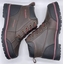 Columbia Youth Wrangle Peak Waterproof Boots Brown Red BY1337-231 Size 4 NWOB