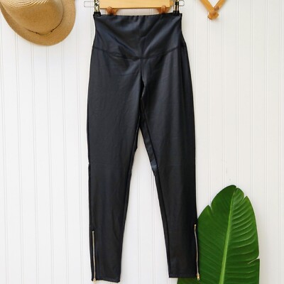 Yummie Faux Leather Shaping Leggings Size S New Stretch Slimming