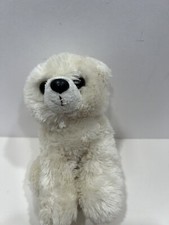Aurora Polar Bear Cub Cream Color Plush 8" Long Stuffed Animal Toy