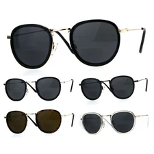 Retro Round Double Rim Bifocal Reading Sunglasses