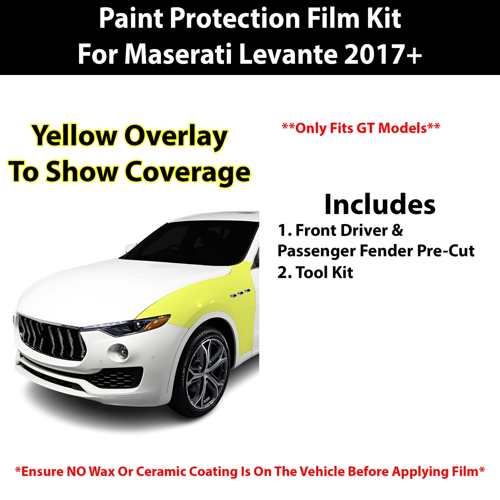Pre Cut Paint Protection Film Clear Bra PPF Kit for Maserati Levante (GT) 2017+