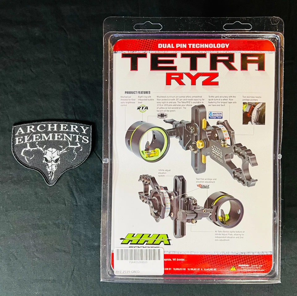 HHA TETRA RYZ Tecnología de 2 Pines Derecha Verde y Rojo Pines .019 Nuevo Foto 2 de 2