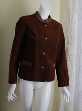 Trachten Alpine Tracht 38 6/8 Austria Faux-Suede Brown Butter Blazer Jacket S M