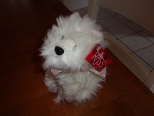 russ plush nwt new 8" white puppy dog sassy pink green bow