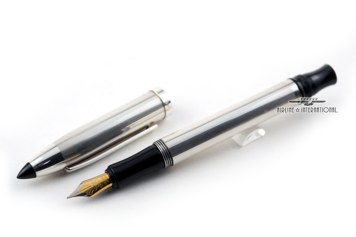 Marlen Vintage Sterling Silver Black Arianne Shuttle Fountain Pen