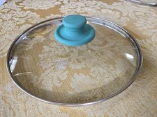 9.25" Green Life Lid (Inner Rim) Pan Top Glass Composite Handle Preowned #65