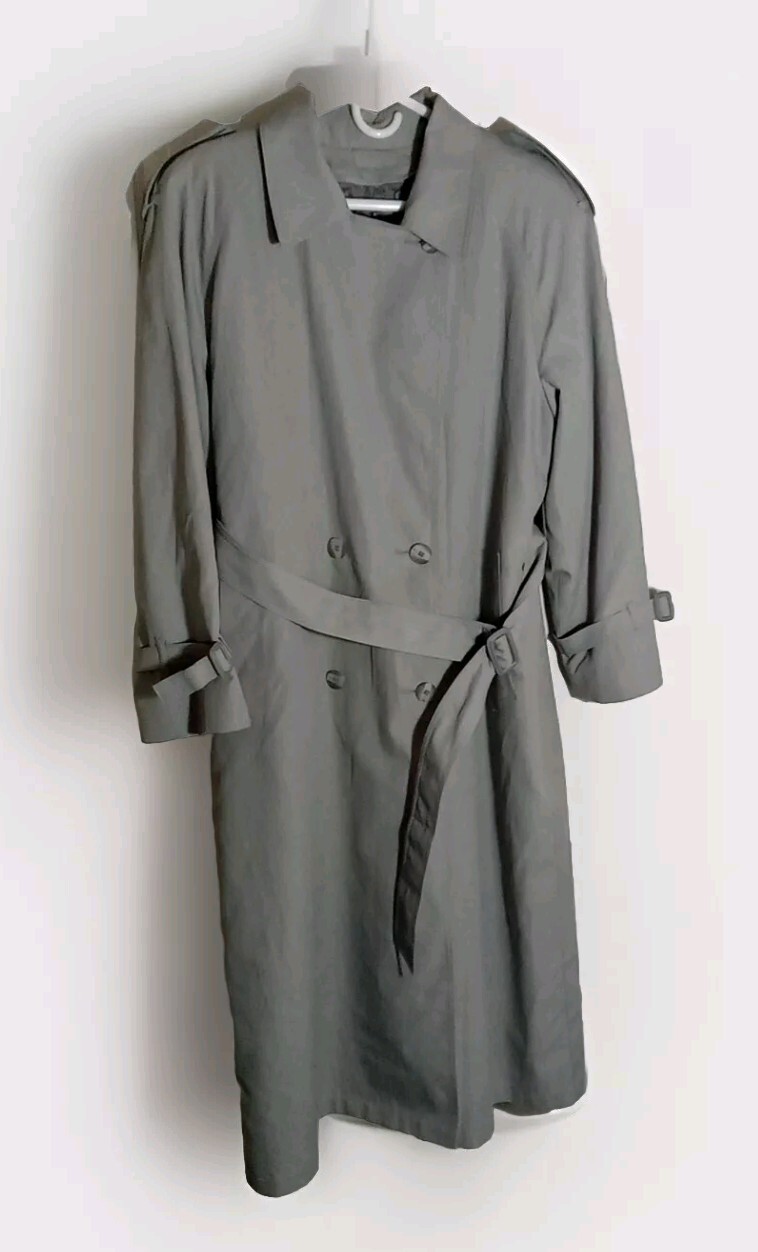 Vintage London Fog Wamsutta Trench Coat for Women Size 10 Reg in Purple with Paisley Lined Jacket