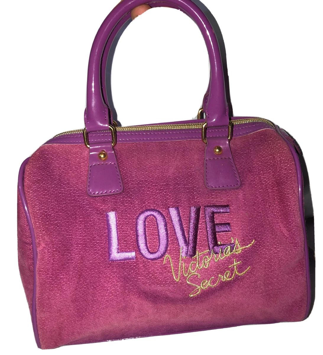 Vintage LOVE Victoria's Secret Purse 90s/Pre-PINK Satchel Velour