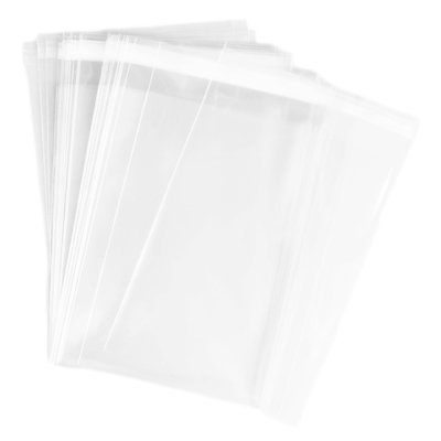200 Pack Clear Resealable Self Sealing Cello Poly Plastic Bag 1.5 Mil 12'' x 16''