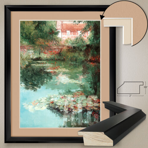 32W"x40H": MONET'S HOUSE by HENRIETTA MILAN,  DOUBLE MATTE, GLASS and FRAME - Picture 1 of 6