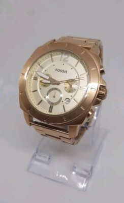 RUNNING Fossil Mens Gold Privateer Sport Chronograph Watch WORKING STOPWATCH