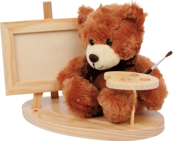 BäR Mit Staffelei Teddy: Ca. 13 X 15 X 16 Cm-image