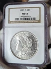 1883-O Morgan Silver Dollar - Frosty White NGC MS63