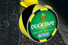 Duck Brand Duct Tape Printed Black Yellow Stripe  Caution Style