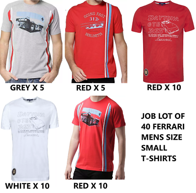 T-SHIRT X 40 Job Lot Wholesale Ferrari Sportscar Vintage GT Racing
