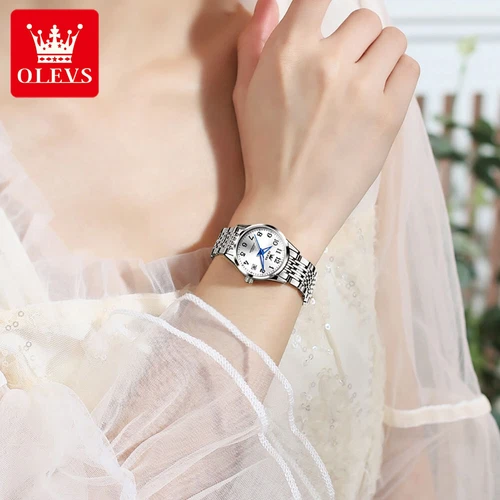 OLEVS Automatic Mechanical Watch Calendar Waterproof Women's Wristwatches - Picture 15 of 20