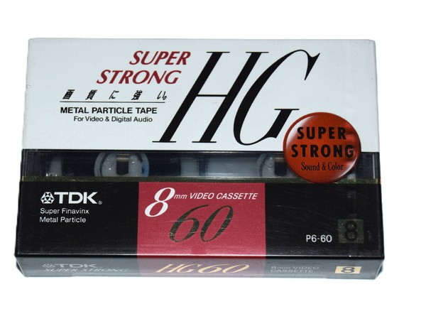 Cinta 8mm TDK Super Strong HG P6-60 Made in Japan Video 8 Nueva