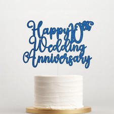 Personalised Wedding Anniversary Cake Topper, Glitter Anniversary Cake Topper