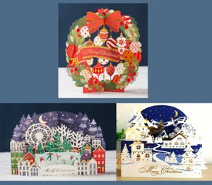 Disegni Di Natale 3d.Speciale Unico 3d Pop Up Pieghevole Ricordo Cartoline Di Natale 3 Disegni Mozzafiato Ebay