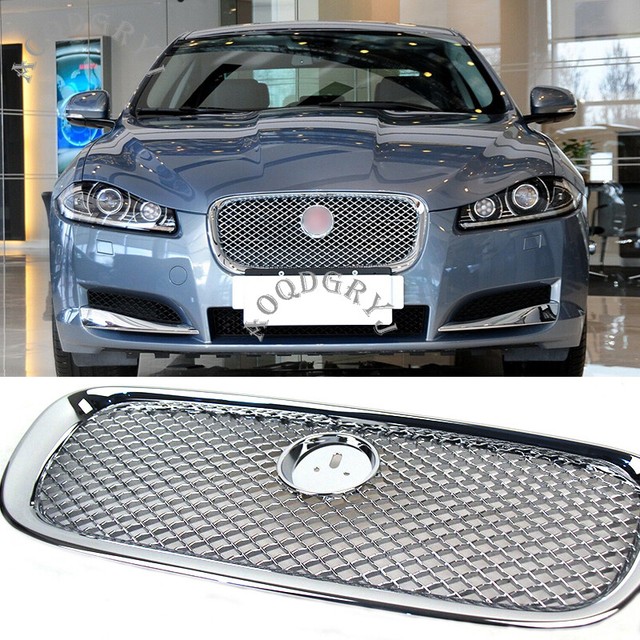 1pcs ABS Chrome Bumper Grille Front Chrome Grill For Jaguar XF XFR 2012