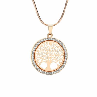 17 Main Tree of Life Necklace and Pendant Set (Gold)