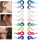 2Pcs Glass Spiral Taper Plug 4G-14mm Handmade Twist Ear Gauge Stretchers Earring