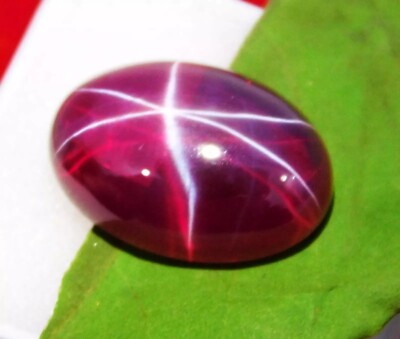 9.66 Ct Natural 6 Rays Red Star Ruby Oval Cabochon Loose Gemstone Certified