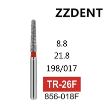 100 PCS TR-26F Taper Round End Fine Grit Dental Diamond Burs FG Dia. 1.6mm