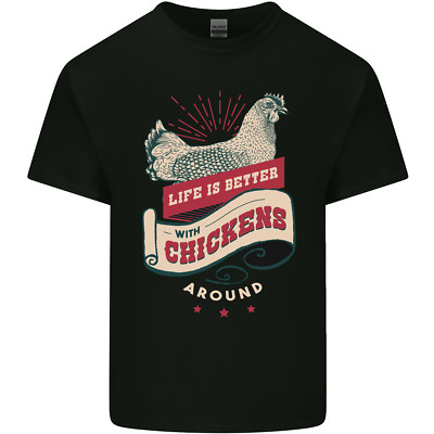 Life is Better With Chickens Around Farmer Kinder T-Shirt Kinder