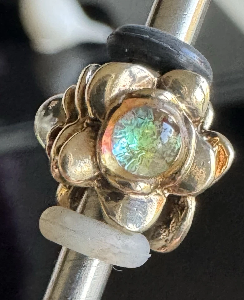 Trollbeads 18K Gold Drei Blumen • Dichroic Glass • seltene Rarität 💝 - Bild 2 von 4