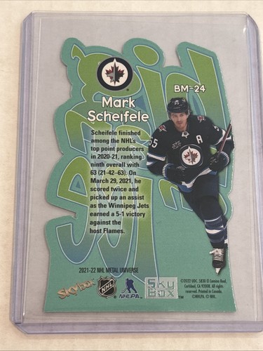 2021-22 Skybox Metal Universe Big Man on Ice Mark Scheifele Die-cut Insert Jets - Picture 2 of 2