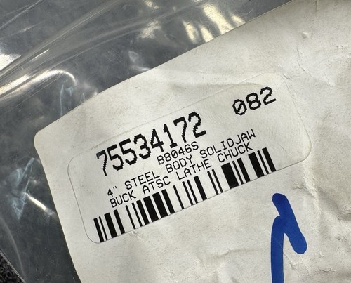 Buck Chuck 4" Manual Lathe Chuck 6 Jaw Self Centering B8046S - Picture 9 of 9