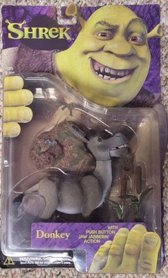 McFarlane Toys Shrek Donkey Action Figure 2001 w/ Push Button Jaw Jabberin